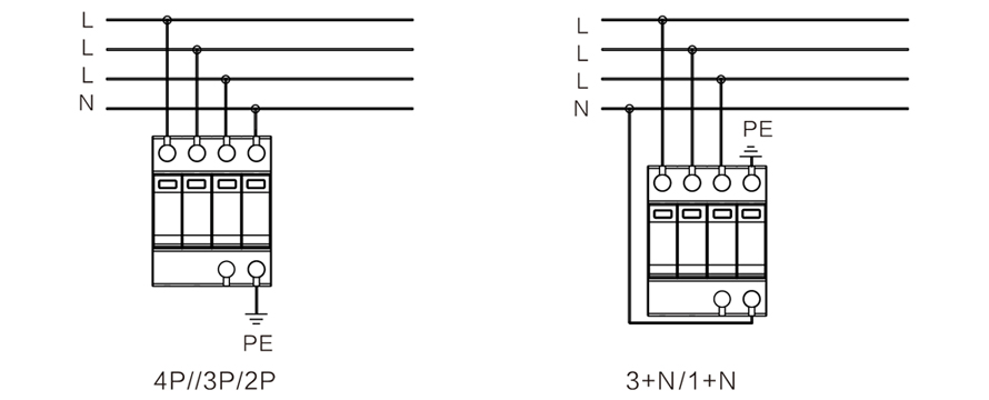 WB-B60 型 二级电源防雷器 接线图 WB-B60 型 二级电源防雷器 接线图